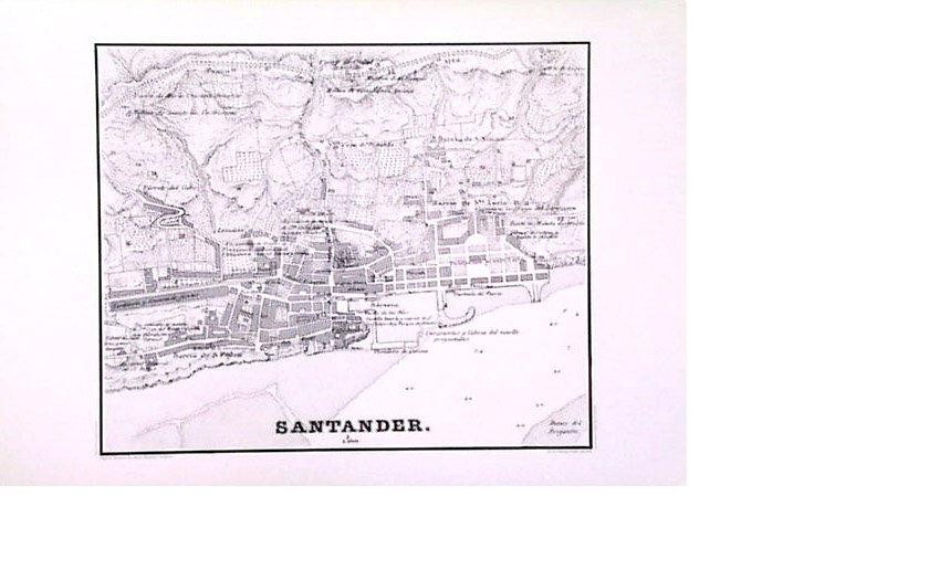 SANTANDER, PLANO DE LA CIUDAD, por D.Francisco Coello. Año 1852