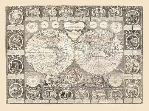 CARTA GENERAL DE LA TIERRA O MAPAMUNDI. A. CLOUET, 1788.