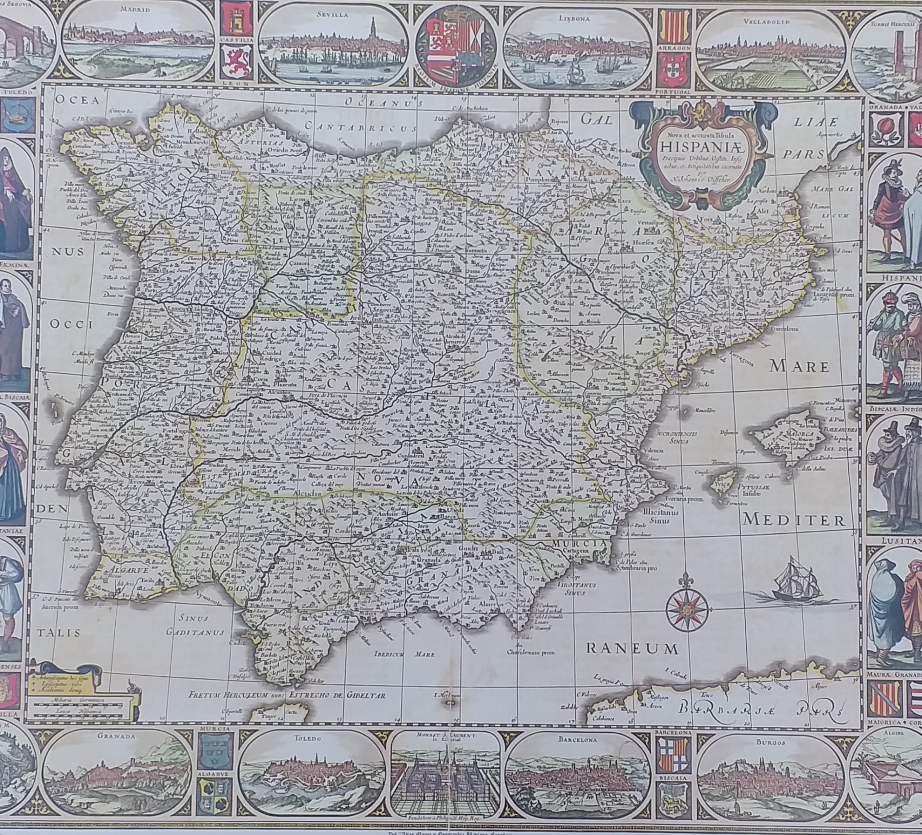 ESPAÑA DEL ATLAS MAYOR (GEOGRAPHIA BLAVIANA) POR JUAN BLAU. AMSTERDAM 1675