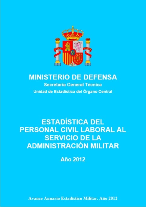 ESTADÍSTICA DEL PERSONAL CIVIL LABORAL AL SERVICIO DE LA ADMINISTRACIÓN MILITAR 2012