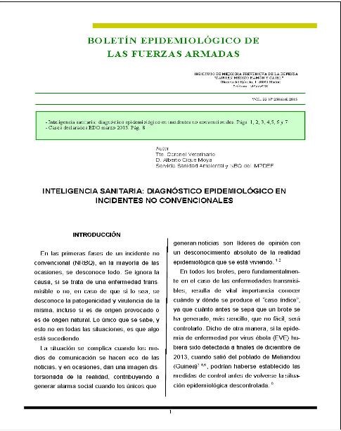 BOLETÍN EPIDEMIOLÓGICO DE LAS FUERZAS ARMADAS