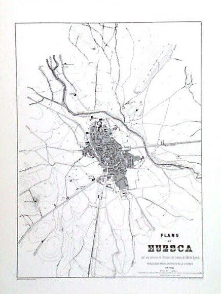 HUESCA 1885, PLANO CIUDAD