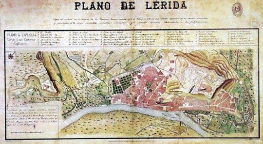 LÉRIDA. PLANO ANTIGUO CIUDAD