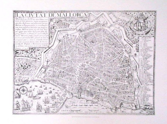 PALMA DE MALLORCA PLANO DE LA CIUDAD 1644