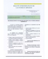 BOLETÍN EPIDEMIOLÓGICO DE LAS FUERZAS ARMADAS. VOL. 19. Nº 227. SEPTIEMBRE 2012