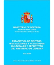 ESTADÍSTICA DE CENTROS, INSTALACIONES Y ACTIVIDADES CULTURALES Y DEPORTIVAS DEL MINISTERIO DE DEFENSA 2016
