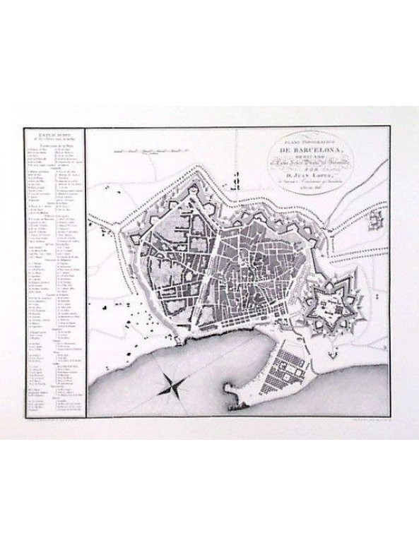 Barcelona Plano Topografico Ano 1807