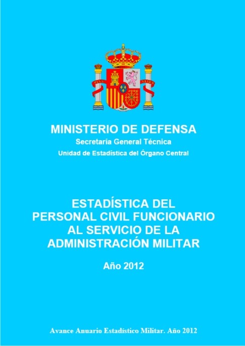 ESTADÍSTICA DEL PERSONAL CIVIL FUNCIONARIO AL SERVICIO DE LA ADMINISTRACIÓN MILITAR 2012