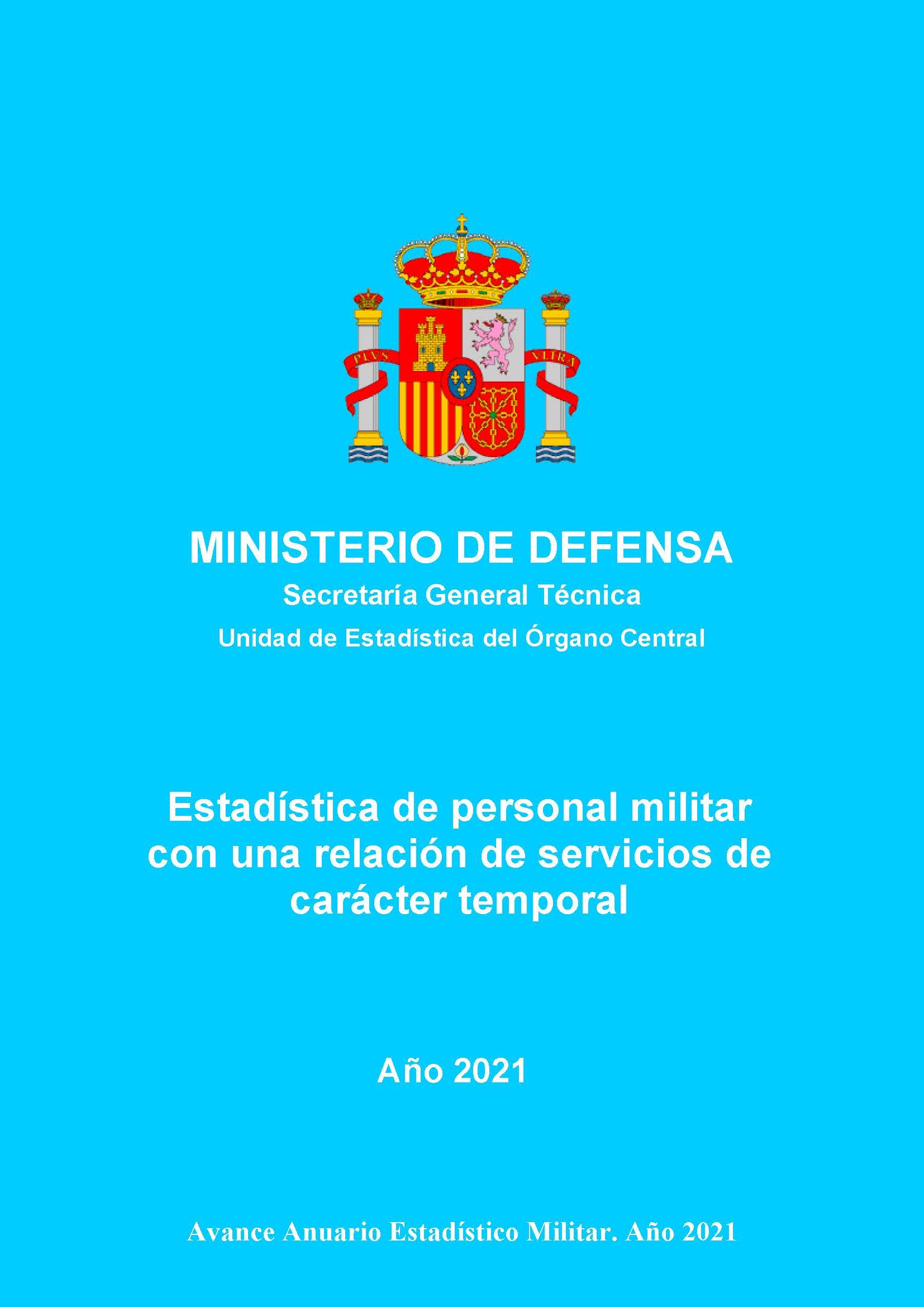 Estadística de personal militar con una relación de servicios de carácter temporal