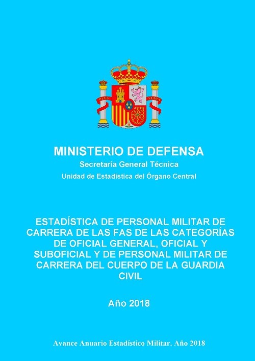 ESTADÍSTICA DE PERSONAL MILITAR DE CARRERA DE LAS FAS DE LAS CATEGORÍAS DE OFICIAL GENERAL, OFICIAL Y SUBOFICIAL Y DE PERSONAL MILITAR DE CARRERA DEL CUERPO DE LA GUARDIA CIVIL 2018