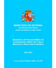 ESTADÍSTICA DEL PERSONAL MILITAR DE COMPLEMENTO, MILITAR DE TROPA Y MARINERÍA Y RESERVISTA VOLUNTARIO 2010