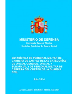 ESTADISTICA DE PERSONAL MILITAR DE CARRERA DE LAS FAS DE LAS CATEGORÍAS DE OFICIAL GENERAL, OFICIAL Y SUBOFICIAL Y DE PERSONAL MILITAR DE CARRERA DE LA GUARDIA CIVIL 2014