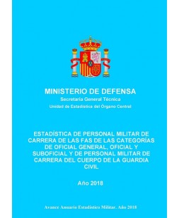 ESTADÍSTICA DE PERSONAL MILITAR DE CARRERA DE LAS FAS DE LAS CATEGORÍAS DE OFICIAL GENERAL, OFICIAL Y SUBOFICIAL Y DE PERSONAL MILITAR DE CARRERA DEL CUERPO DE LA GUARDIA CIVIL 2018