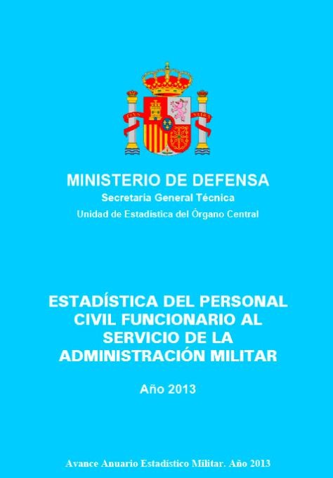 ESTADÍSTICA DEL PERSONAL CIVIL FUNCIONARIO AL SERVICIO DE LA ADMINISTRACIÓN MILITAR 2013