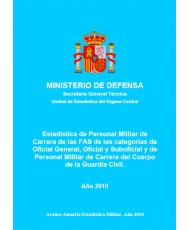 ESTADÍSTICA DEL PERSONAL MILITAR DE CARRERA DE LAS FUERZAS ARMADAS DE LAS CATEGORÍAS DE OFICIAL GENERAL, OFICIAL Y SUBOFICIAL Y DE PERSONAL MILITAR DEL CUERPO DE LA GUARDIA CIVIL 2010